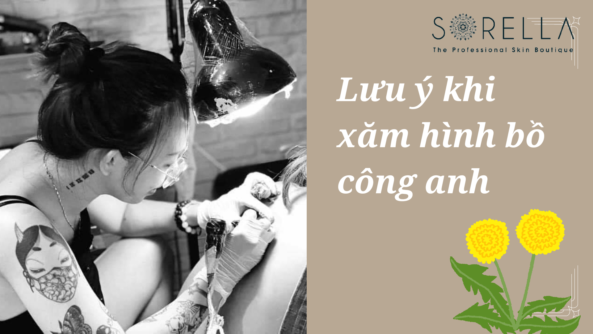 Lưu ý khi xăm hình bồ công anh